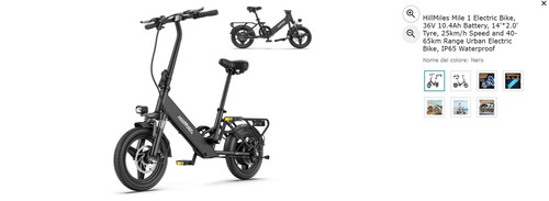 Bicicletta elettrica hillmiles - bicicletta,